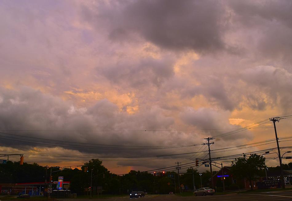Sunset Clouds on Stormy Sky
