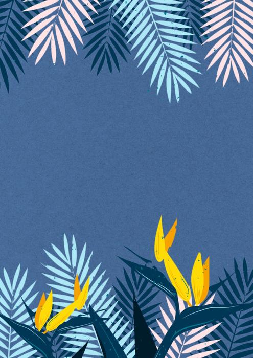 background blue modern foliage
