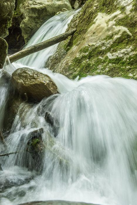 large waterfall on the rocks