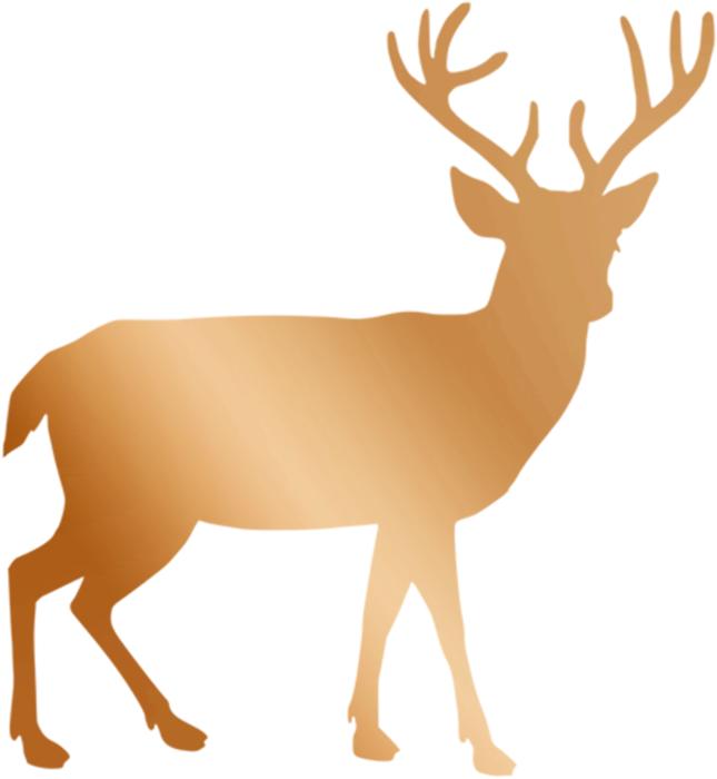 copper rose gold deer stag design
