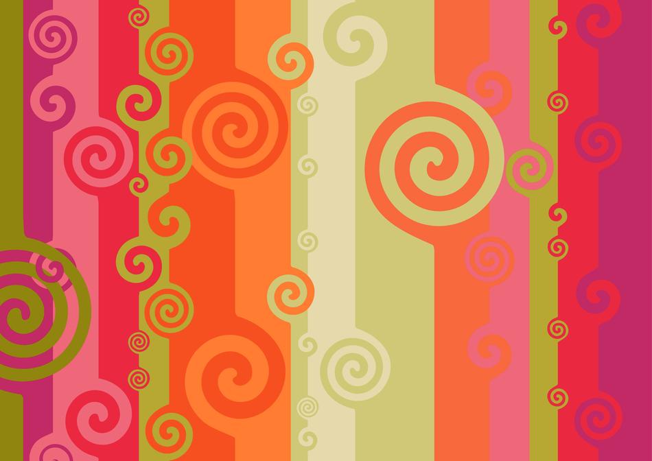 Colorful pattern with rings and other shapes, clipart
