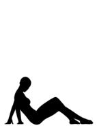 silhouette woman sitting black