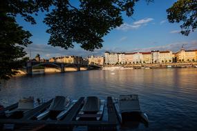 Prague Ship River and houses