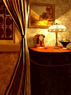 interior of a room in a country house