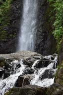 waterfall in rocks in the river