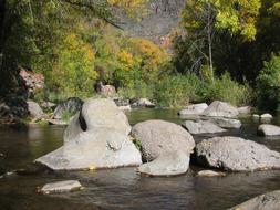 big rocks in the river
