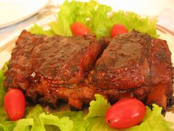 roast meat with cabbage