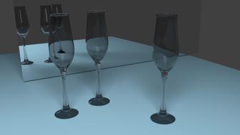 cup mirror glass texture blue