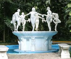 white fountain sculpture