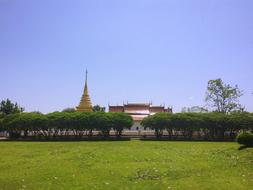 Nan City Thailand and green grass
