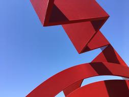 red ribbon with blue sky