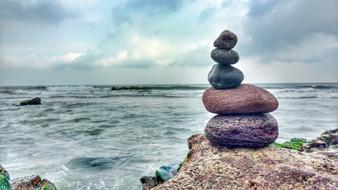 stone tower against the sea