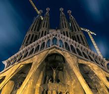 Barcelona Grada De Familia dark sky