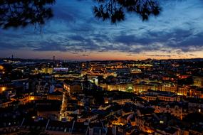 Portugal Historic Center night lights