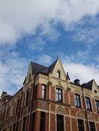 corner house of old architecture in the city