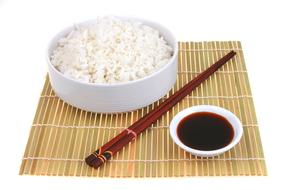 boiled rice with soy sauce