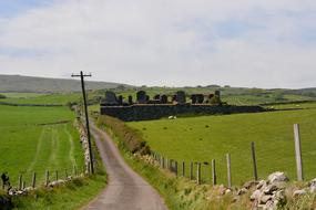 green field with a fence