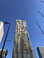 Office space, with the tower, in the city, under the blue sky