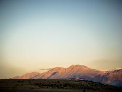 high mountain at sunset