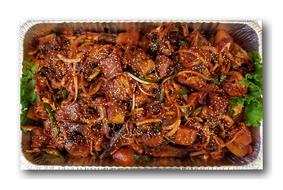 Korean spicy dish with sesame seeds