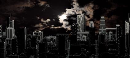 City Night Moon building