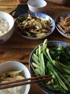 Fresh salads on the table