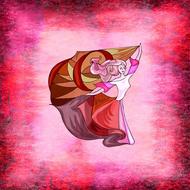 pink dress abstract square woman