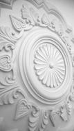 Close-up of the white pattern with shapes and patterns