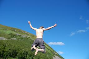 Boy jump sky