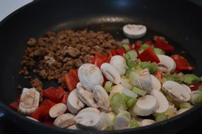 roasted vegetables with meat