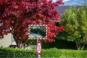 Road Mirror Street Sign