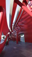 red and white design building