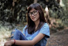 Girl Indonesian forest