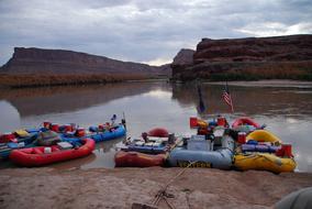 Utah Rafting Camping in canyon