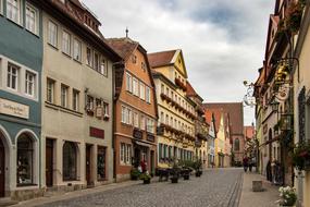 medieval architecture in the streets of Rothenburg