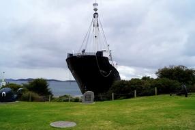 Monument in the form of a large ship