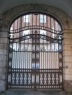 Beautiful and decorated, black iron gate