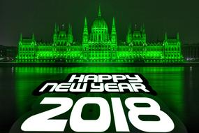 Budapest happy new year 2018 banner