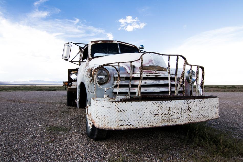 beautiful white pickup truck