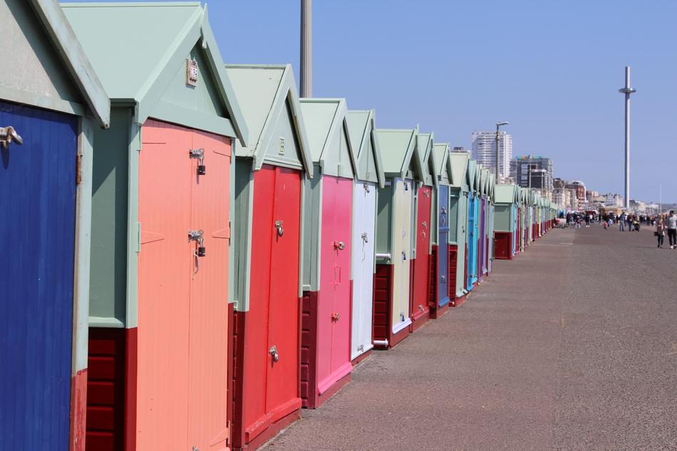 changing cabins on the beach