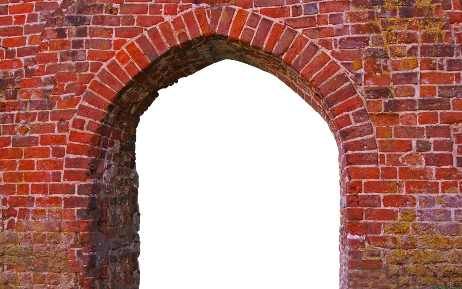 Input Pointed Arch Old red as 3d illustration