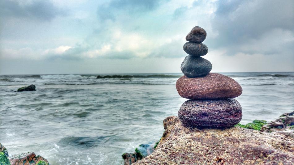 stone tower against the sea