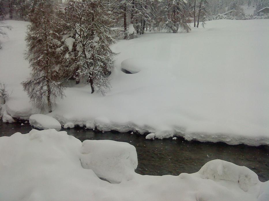 snow covered ground near the river