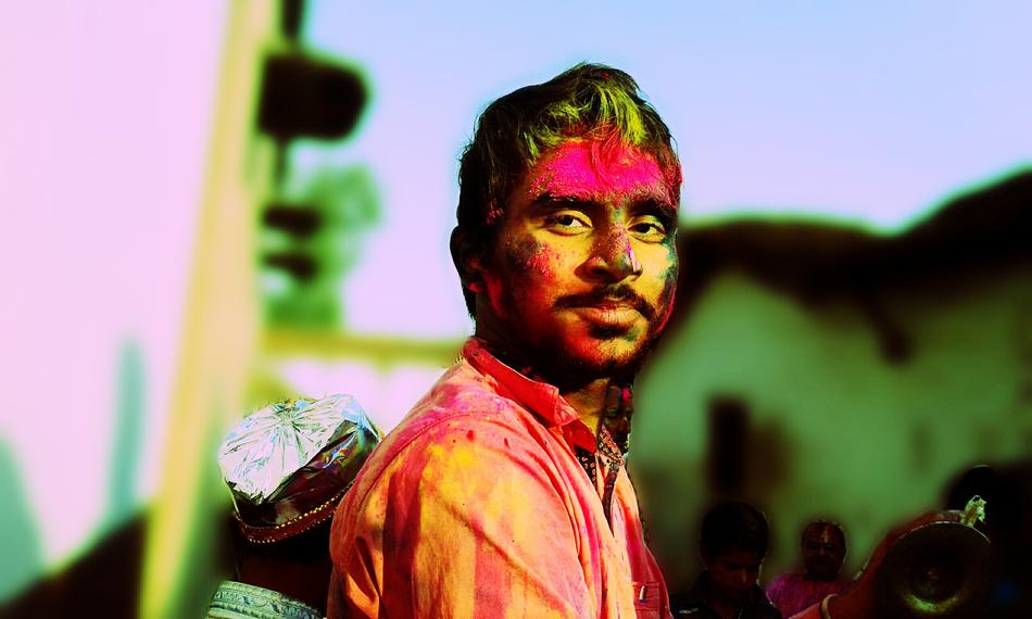 Festival Holi India man