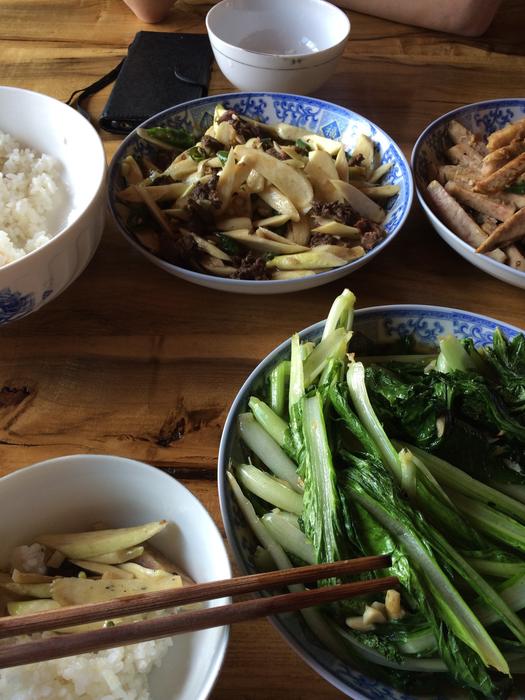 Fresh salads on the table