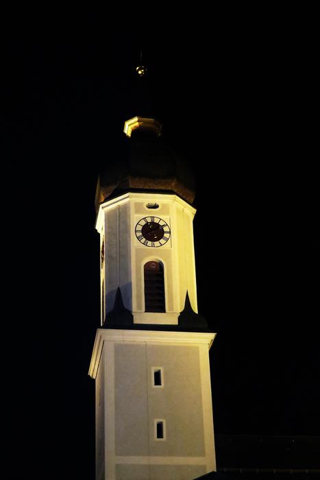 Church Clock Night