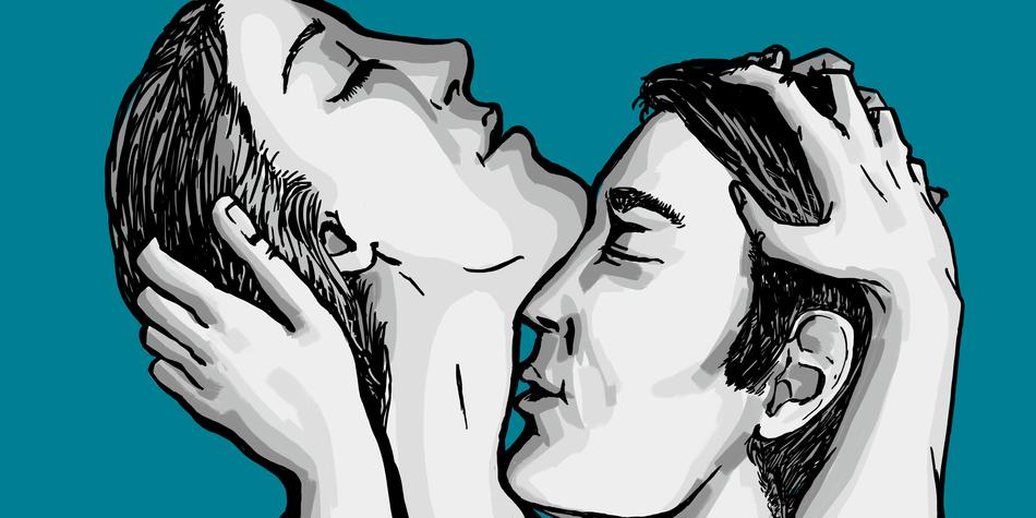 couple's love on a blue background