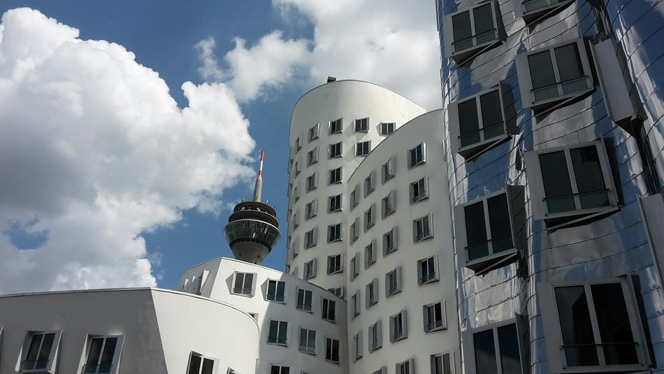 skyscrapers in the harbor in Dusseldorf