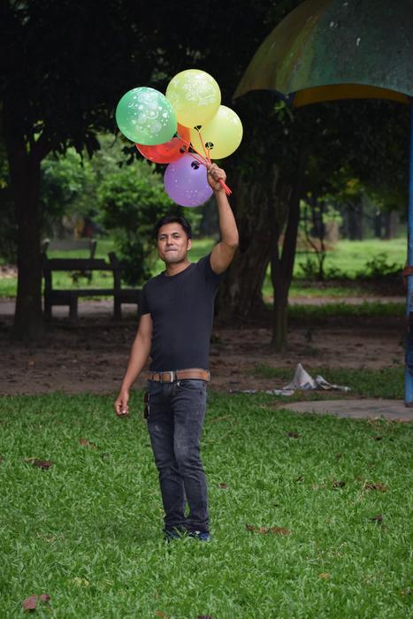 Colorful Balloons man garden