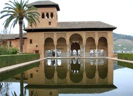 Alhambra Spain castle and pool